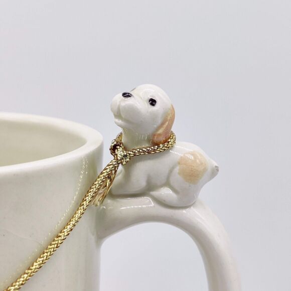 Vintage Enesco coffee mug cup raised clown with dog on leash 1980 - Picture 5 of 9